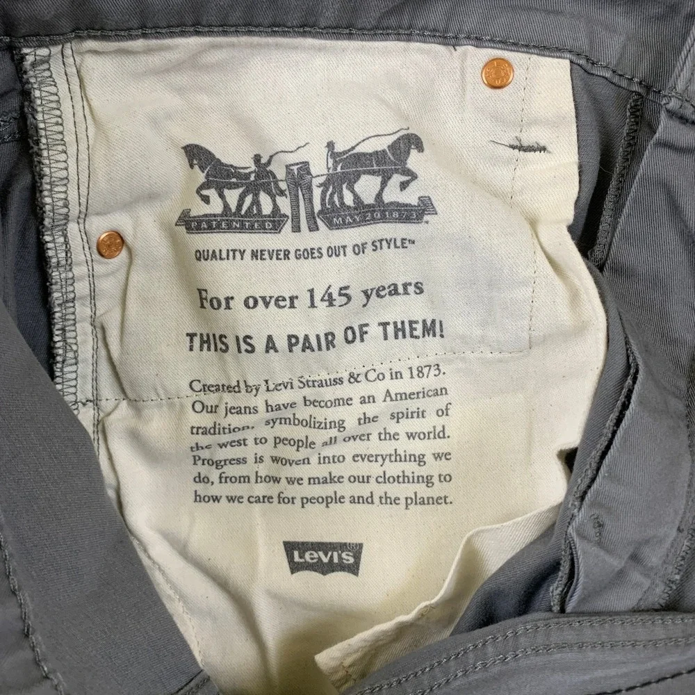 Levis 511 Slim Fit Pants Mens‎ 36x30 Gray Chino Twill Casual Stretch Trousers